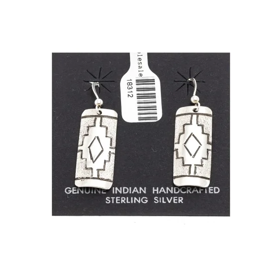 .925 Sterling Silver Handmade Navajo Native American Earrings 18312 .925 Sterling Silver Handmade Navajo Native American Earrings 18312
