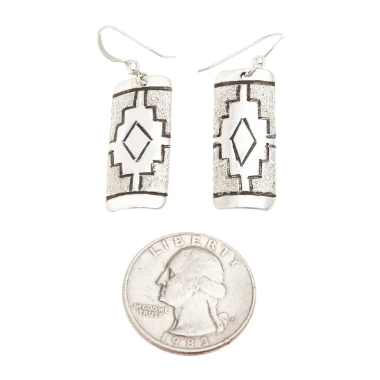 .925 Sterling Silver Handmade Navajo Native American Earrings 18312 .925 Sterling Silver Handmade Navajo Native American Earrings 18312