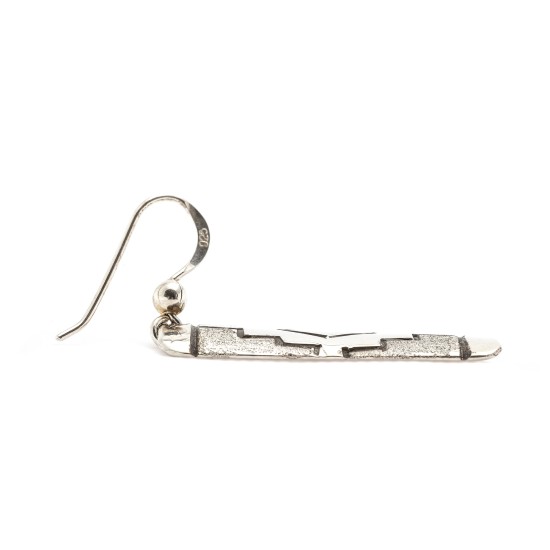 .925 Sterling Silver Certified Authentic Handmade Navajo Native American Earrings 18312