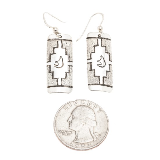 Bear .925 Sterling Silver Certified Authentic Handmade Navajo Native American Earrings 18312-2