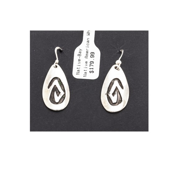 Drop Snake .925 Sterling Silver Certified Authentic Handmade Navajo Native American Earrings 18311-2