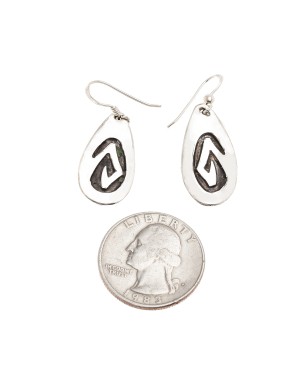 Drop Snake .925 Sterling Silver Certified Authentic Handmade Navajo Native American Earrings 18311-2