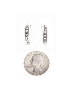 Arrow .925 Sterling Silver Certified Authentic Handmade Navajo Native American Earrings 13185-2