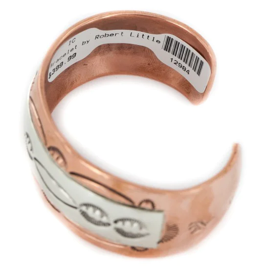 .925 Sterling Silver Navajo Handmade Pure Copper Native American Bracelet 12984 .925 Sterling Silver Navajo Handmade Pure Copper Native American Bracelet 12984