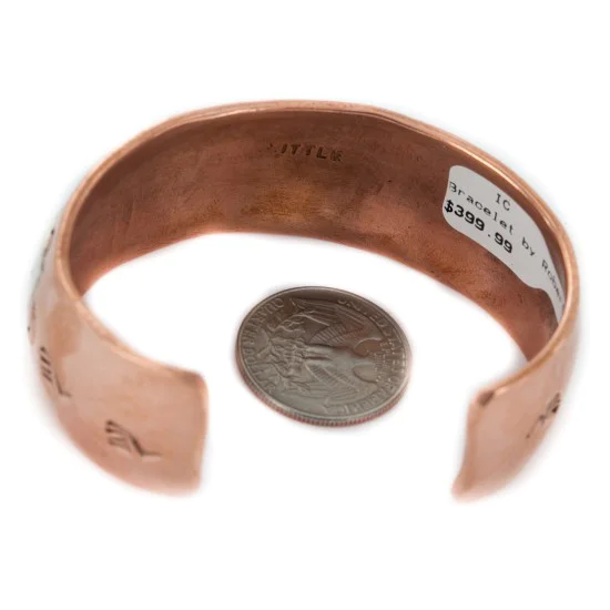 .925 Sterling Silver Navajo Handmade Pure Copper Native American Bracelet 12984 .925 Sterling Silver Navajo Handmade Pure Copper Native American Bracelet 12984