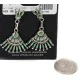 Handmade Zuni .925 Sterling Silver Natural Turquoise Dangle Native American Earrings 27199
