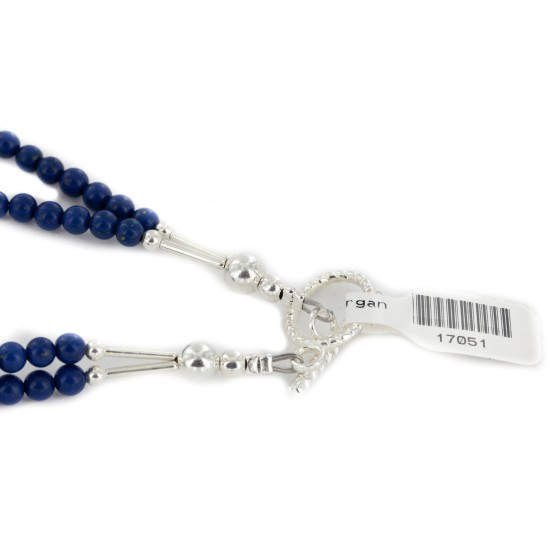2 Strand Certified Authentic Navajo Natural Lapis Native American Necklace 17051-9