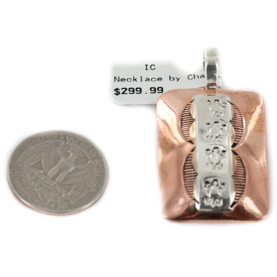 Horneytoad Navajo .925 Sterling Silver Handmade Certified Authentic Pure Copper Native American Pendant 17055-5