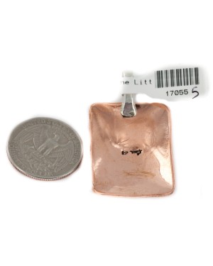 Horneytoad Navajo .925 Sterling Silver Handmade Certified Authentic Pure Copper Native American Pendant 17055-5