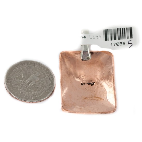 Horneytoad Navajo .925 Sterling Silver Handmade Certified Authentic Pure Copper Native American Pendant 17055-5
