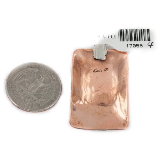 Navajo Bear Paw .925 Sterling Silver Handmade Certified Authentic Pure Copper Native American Pendant 17055-4