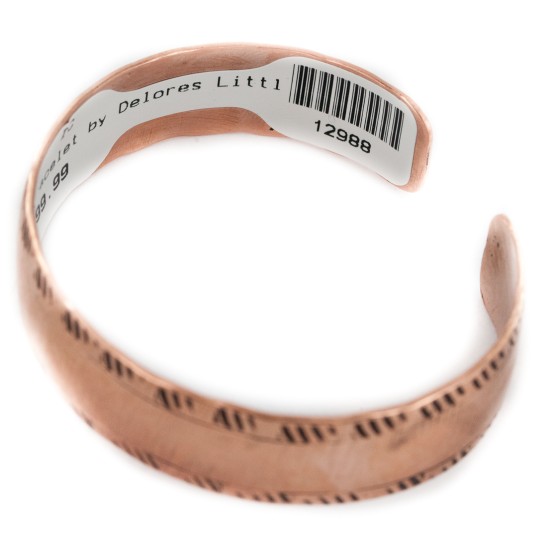 Handmade Certified Authentic Navajo Pure Copper Native American Bracelet 12988