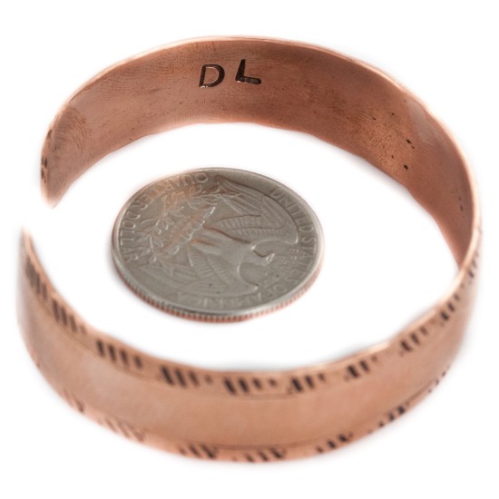 Handmade Certified Authentic Navajo Pure Copper Native American Bracelet 12988