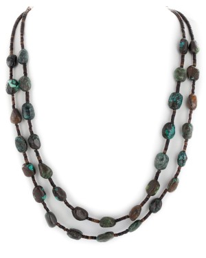 2 Strand Certified Authentic Navajo .925 Sterling Silver Natural Turquoise Native American Necklace 15585-39 2 Strand Certified Authentic Navajo .925 Sterling Silver Natural Turquoise Native American Necklace 15585-39