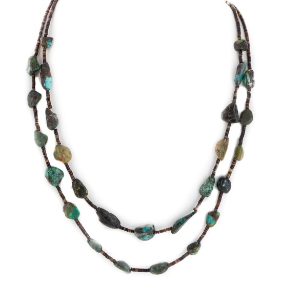 2 Strand Certified Authentic Navajo .925 Sterling Silver Natural Turquoise Native American Necklace 16006-66 2 Strand Certified Authentic Navajo .925 Sterling Silver Natural Turquoise Native American Necklace 16006-66