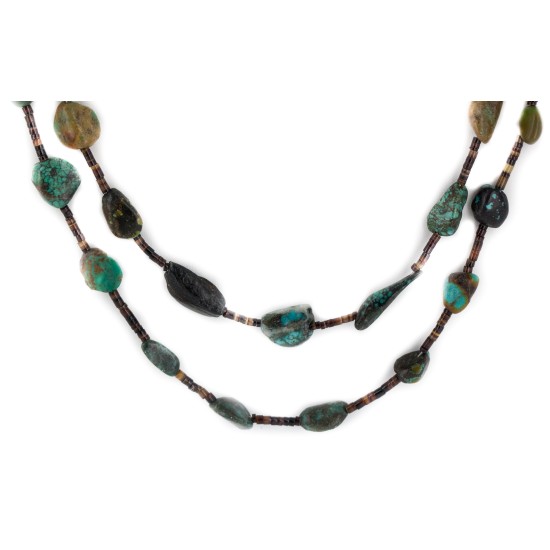 2 Strand Certified Authentic Navajo .925 Sterling Silver Natural Turquoise Native American Necklace 16006-66 2 Strand Certified Authentic Navajo .925 Sterling Silver Natural Turquoise Native American Necklace 16006-66