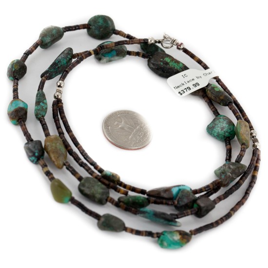 2 Strand Certified Authentic Navajo .925 Sterling Silver Natural Turquoise Native American Necklace 16006-66 2 Strand Certified Authentic Navajo .925 Sterling Silver Natural Turquoise Native American Necklace 16006-66