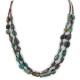 2 Strand Certified Authentic Navajo .925 Sterling Silver Natural Turquoise Native American Necklace 750105-28