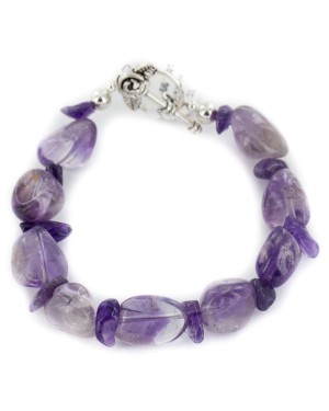Certified Authentic Navajo Natural Amethyst Native American Link Bracelet 12983