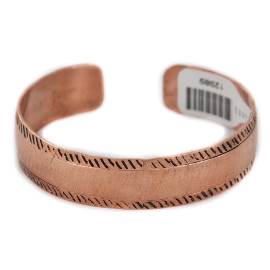 Handmade Certified Authentic Navajo Pure Copper Native American Bracelet 12989