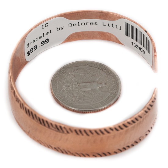 Handmade Certified Authentic Navajo Pure Copper Native American Bracelet 12989