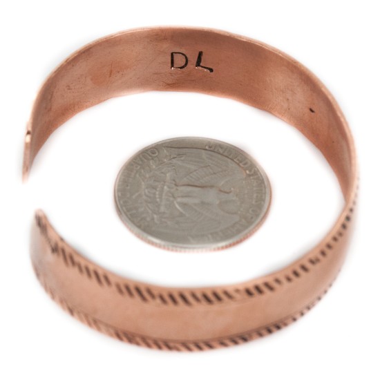 Handmade Certified Authentic Navajo Pure Copper Native American Bracelet 12989