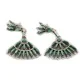 Handmade Zuni .925 Sterling Silver Natural Turquoise Dangle Native American Earrings 27199