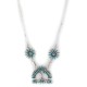 Petit Point Handmade Certified Authentic Zuni .925 Sterling Silver Natural Turquoise Native American Necklace 27204