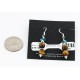 Certified Authentic Navajo .925 Sterling Silver Hooks Natural Turquoise and Tigers Eye Native American Earrings 18068-2-2