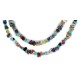 2 Strand Certified Authentic Navajo .925 Sterling Silver Natural Multicolor Stones Native American Necklace 15501-222