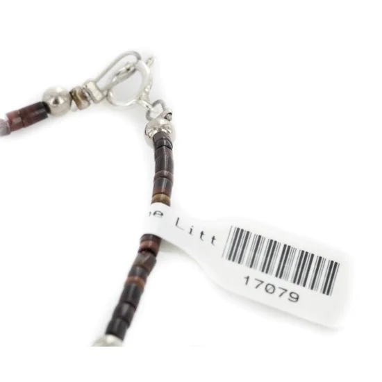2 Strand Navajo .925 Sterling Silver Natural Multicolor Stones Native American Necklace 17079-9