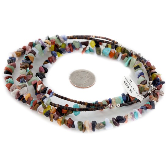 2 Strand Certified Authentic .925 Sterling Silver Navajo Natural Multicolor Stones Native American Necklace 15501-458 2 Strand Certified Authentic .925 Sterling Silver Navajo Natural Multicolor Stones Native American Necklace 15501-458