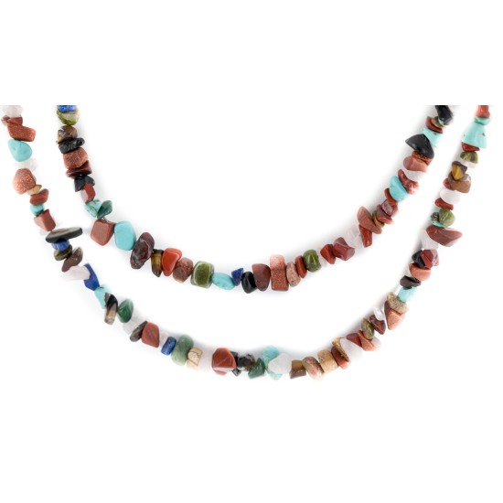 2 Strand Certified Authentic .925 Sterling Silver Navajo Natural Jasper and Multicolor Stones Native American Necklace 16020-83 2 Strand Certified Authentic .925 Sterling Silver Navajo Natural Jasper and Multicolor Stones Native American Necklace 16020-83