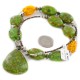 .925 Sterling Silver Certified Authentic Navajo Composite Gaspeite and Synthetic Amber Native American Necklace 17077
