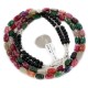 2 Strand Nickel Certified Authentic Navajo Dyed Quartz and Agate Natural Black Onyx Native American Necklace 17071