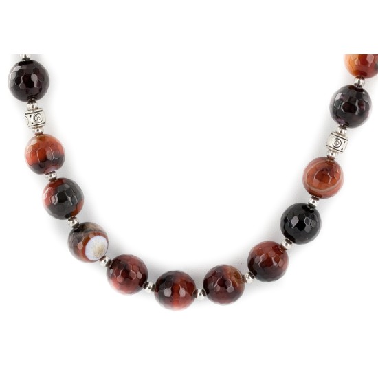 Nickel Certified Authentic Navajo Natural Carnelian Native American Necklace 25328