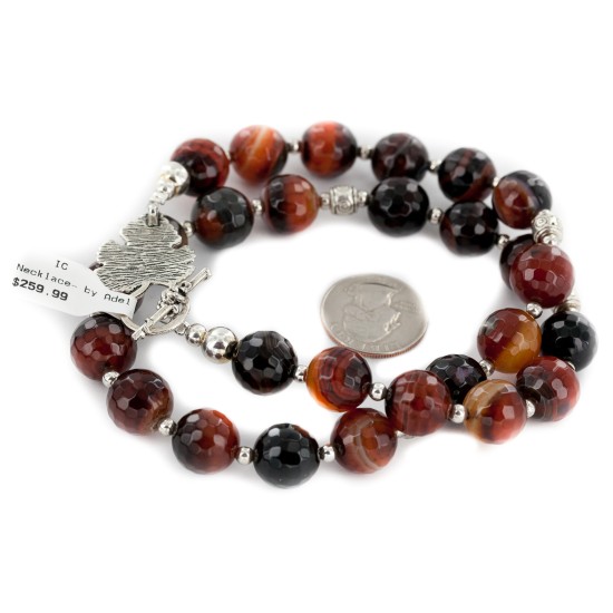 Nickel Certified Authentic Navajo Natural Carnelian Native American Necklace 25328
