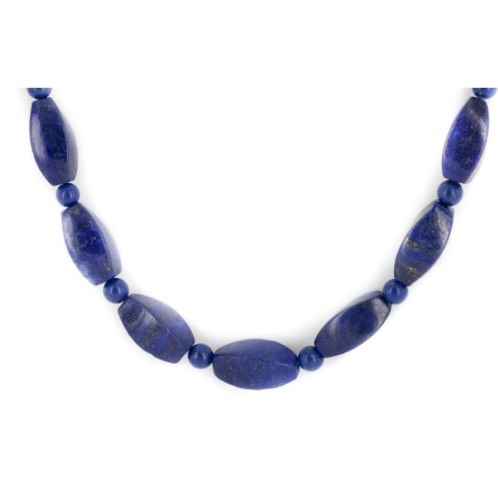 Nickel Certified Authentic Navajo Natural Lapis Lazuli Native American Necklace 25324
