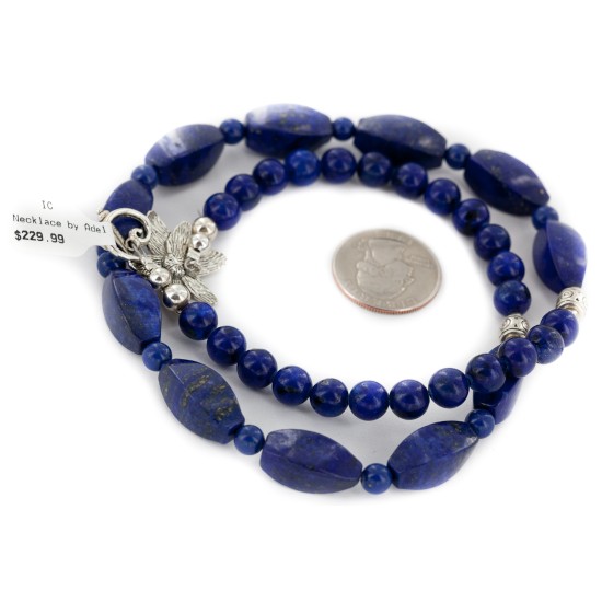 Nickel Certified Authentic Navajo Natural Lapis Lazuli Native American Necklace 25324