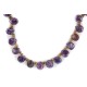 .925 Sterling Silver Certified Authentic Navajo Natural Charoite Heishi Native American Necklace 15211-8