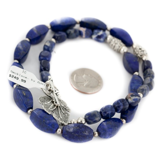 Nickel Certified Authentic Navajo Natural Lapis Lazuli Native American Necklace 25323 Nickel Certified Authentic Navajo Natural Lapis Lazuli Native American Necklace 25323