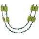 2 Strand .925 Sterling Silver Certified Authentic Navajo Composite Gaspeite Natural Green Agate Native American Necklace 750136-91
