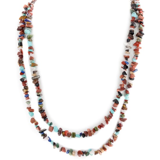 2 Strand Certified Authentic .925 Sterling Silver Navajo Natural Jasper and Multicolor Stones Native American Necklace 16020-83 2 Strand Certified Authentic .925 Sterling Silver Navajo Natural Jasper and Multicolor Stones Native American Necklace 16020-83