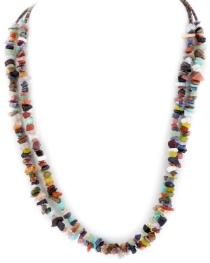 2 Strand Certified Authentic .925 Sterling Silver Navajo Natural Multicolor Stones Native American Necklace 15501-458 2 Strand Certified Authentic .925 Sterling Silver Navajo Natural Multicolor Stones Native American Necklace 15501-458