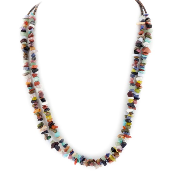 2 Strand Certified Authentic .925 Sterling Silver Navajo Natural Multicolor Stones Native American Necklace 15501-458 2 Strand Certified Authentic .925 Sterling Silver Navajo Natural Multicolor Stones Native American Necklace 15501-458