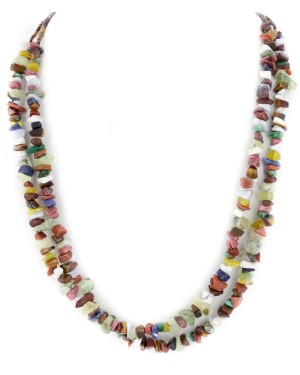 2 Strand Certified Authentic Navajo .925 Sterling Silver Natural Jade and Multicolor Stones Native American Necklace 15501-69 2 Strand Certified Authentic Navajo .925 Sterling Silver Natural Jade and Multicolor Stones Native American Necklace 15501-69