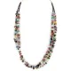 2 Strand Navajo .925 Sterling Silver Natural Multicolor Stones Native American Necklace 17079-9