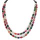 2 Strand Nickel Certified Authentic Navajo Dyed Quartz and Agate Natural Black Onyx Native American Necklace 17071