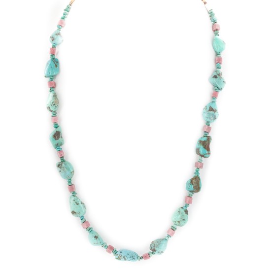 .925 Sterling Silver Certified Authentic Navajo Natural Charoite and Turquoise Native American Necklace 15205-8