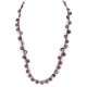 .925 Sterling Silver Certified Authentic Navajo Natural Charoite Heishi Native American Necklace 15211-8